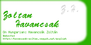 zoltan havancsak business card